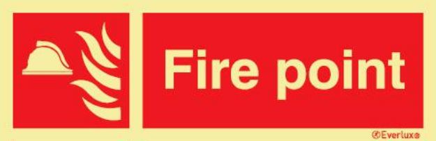Fire-fighingequipment sign, symbol with compl. tex